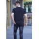 Men Printed Black Regular Fit T-Shirt 5812 - Siyah