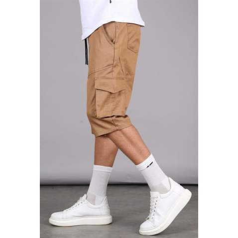 Camel Capri Shorts with Cargo Pockets 5473 - Camel