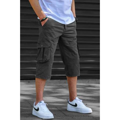 Men Smoke Gray Capri Shorts 5754 - Füme