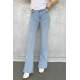 Women Ice Blue Bell Bottom Cut Jeans MG1518 - Buz mavisi