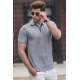 Madmext Men Gray Knitted Polo T-shirt 5117 - Gri