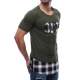 Madmext Printed Khaki T-Shirt 2576 - Haki