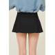 Women Black Pleated Basic Mini Skirt - Siyah