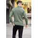 Light Khaki Knitted Sweater 5762 - Açık haki