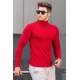 Madmext Red Patterned Roll Neck Jumper 4661-6 - Kırmızı