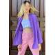 Mad Girls Oversize Purple Shirt MG1369 - Mor