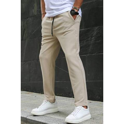 Beige Basic Jogger Trousers 5465 - Bej