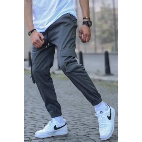 Madmext Men Smoke Gray Cargo Trousers 5440 - Füme