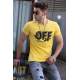 Madmext Big Size Yellow T-shirt for Men 4573 - Sarı