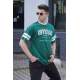 Men Printed Green Oversize T-Shirt - Yeşil