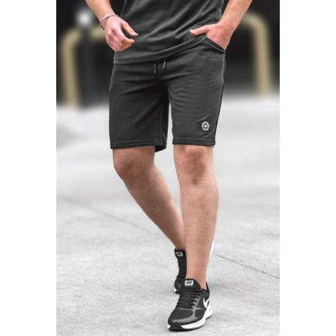 Madmext Men Printed Black Capri Shorts 5124 - Siyah