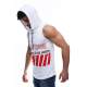 Madmext Men White Tank Top Hoodie 2858 - Beyaz