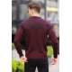 Maroon Designed Knitwear Sweater 5971 - Bordo