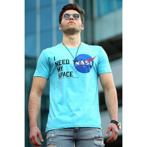 Madmext Turquoise T-shirt for Men 4509 - Turkuaz