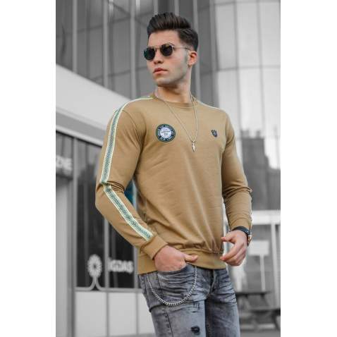 Madmext Men Beige Sweatshirt 5659 - Bej