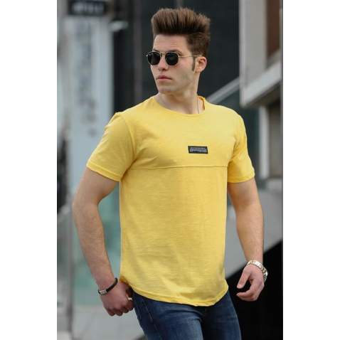 Madmext Yellow Basic T-shirt for Men 4547 - Sarı