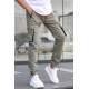 Light Green Jogger Trousers with Cargo Pockets 5791 - Açık yeşil