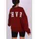 Mad Girls Printed Maroon Sweatshirt MG1180 - Bordo