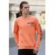 Madmext Neon Orange Printed Sweatshirt 4161 - Neon turuncu