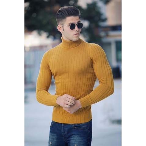 Madmext Yellow Turtleneck Jumper 4352 - Sarı