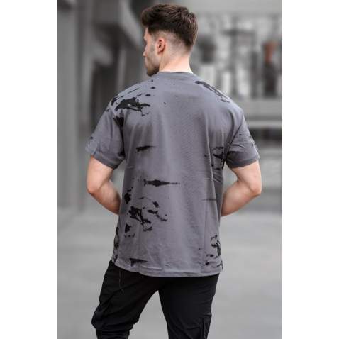 Men Smoke Gray Over Fit T-Shirt 5207 - Füme