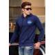 Madmext Navy Blue Printed Hoodie 4194 - Lacivert