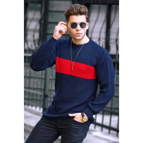 Madmext Navy Blue Men's Jumper 4698 - Lacivert