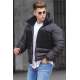 Madmext Men Black Puffer Jacket With Fur 5135 - Siyah