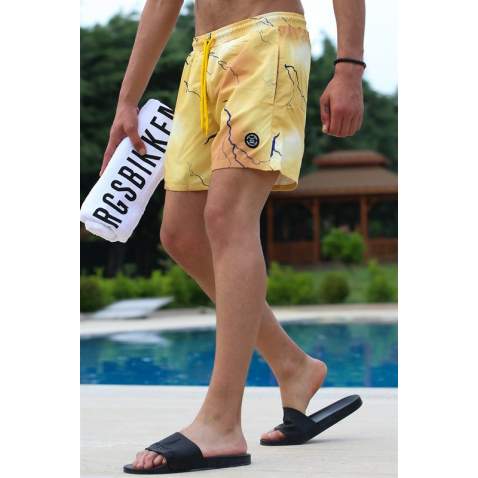 Madmext Men Yellow Swim Shorts 5093 - Sarı