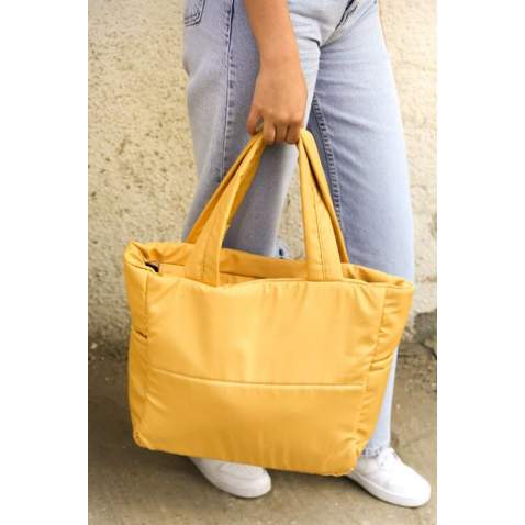 Mad Girls Kabartmalı Puf Kumaş Shopper Hardal Çanta Mg1134 - Hardal