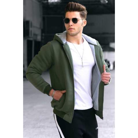 Madmext Men Khaki Cardigan 22377 - Haki