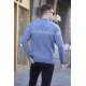 Royal Blue Designed Knitwear Sweater 5972 - Havacı mavi