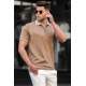 Madmext Men Plain Camel Polo T-shirt 5099 - Camel