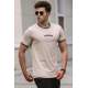 Madmext Men Printed Beige T-shirt 5255 - Bej