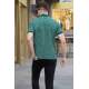 Men Designed Dark Green Polo T-Shirt 5876 - Koyu yeşil