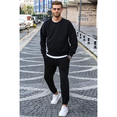 Madmext Black Tracksuit For Men 5645 - Siyah