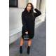 Mad Girls Black Dress with Hooded MG086 - Siyah