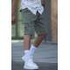 Khaki Capri Shorts with Cargo Pockets 5737 - Haki