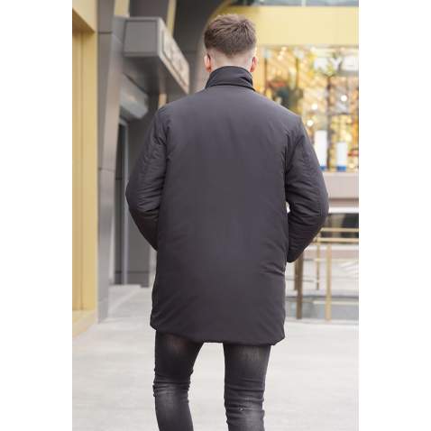 Men Black Zipper Coat 5706 - Siyah