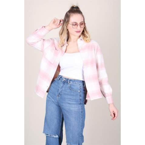 Mad Girls Soft Pink Lumberjack Shirt MG1200 - Pudra