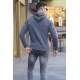 Madmext Men Smoke Gray Hoodie Sweatshirt 5290 - Füme