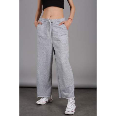 Mad Girls Gray Bell Bottom Sweatpants MG1100 - Gri