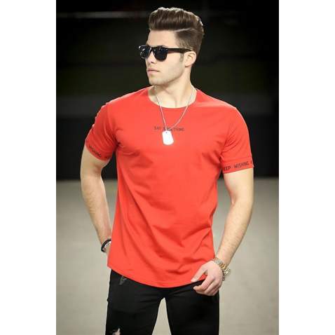 Madmext Men Orange T-Shirt 4461 - Turuncu