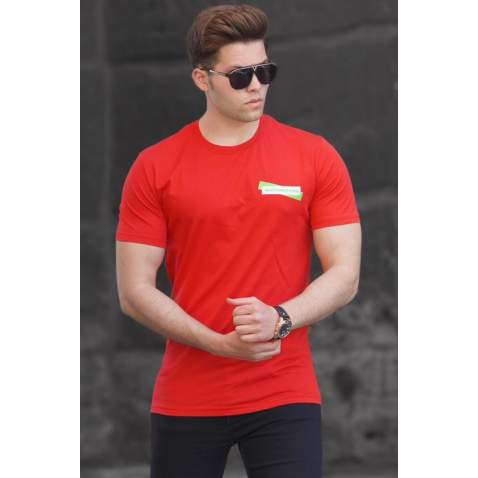 Madmext Men Printed Red T-shirt 5270 - Kırmızı