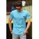 Madmext Turquoise Rapped T-shirt for Men 4488 - Turkuaz