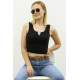 Mad Girls Black Crop Top MG362 - Siyah