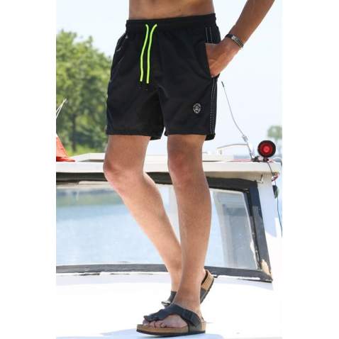 Madmext Men Striped Black Swim Shorts 2943 - Siyah