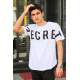 Madmext White Printed T-shirt for Men 3034 - Beyaz