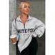 Mad Girls Light Gray Zip Sweatshirt Mg1246 - Karmelanj