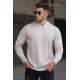 Madmext Men Beige Knitted Hoodie Sweater 5293 - Bej